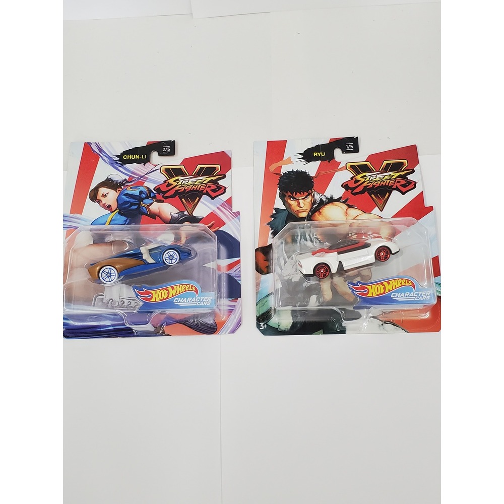 Hot Wheels Street Fighter V Character Cars Ryu‎ 1/5 & Chun-Li 2/5 Set GJJ32 New